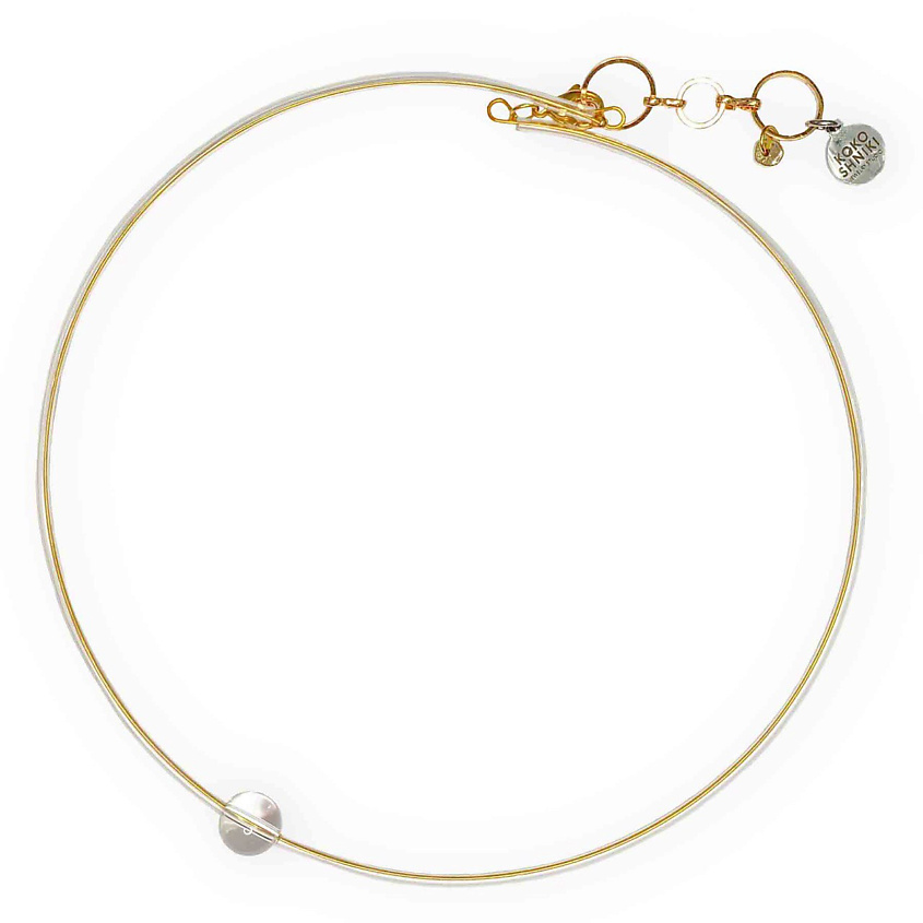 Изображение товара KOKOSHNIKI Колье-чокер "Льдинка" с прозрачным камнем, цвет: золотой