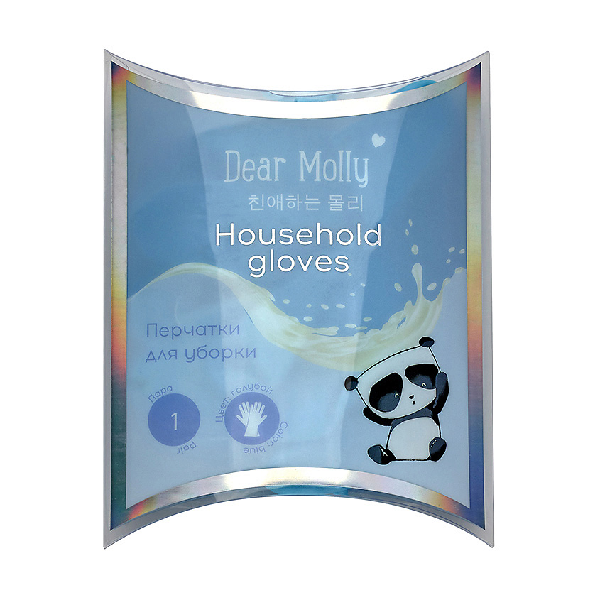 Изображение товара Перчатки для уборки Dear Molly голубые 1 пара защитные из ПВХ