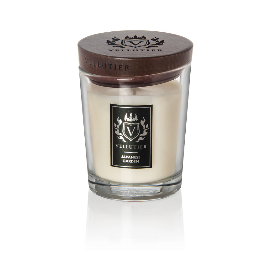Изображение товара Свеча VELLUTIER японский сад 225 г ароматическая с натуральным деревянным стаканом