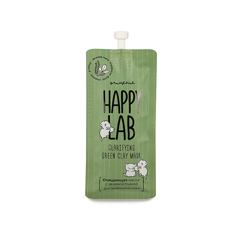 Изображение товара HAPPY LAB Маска очищающая с зеленой глиной, 20 мл