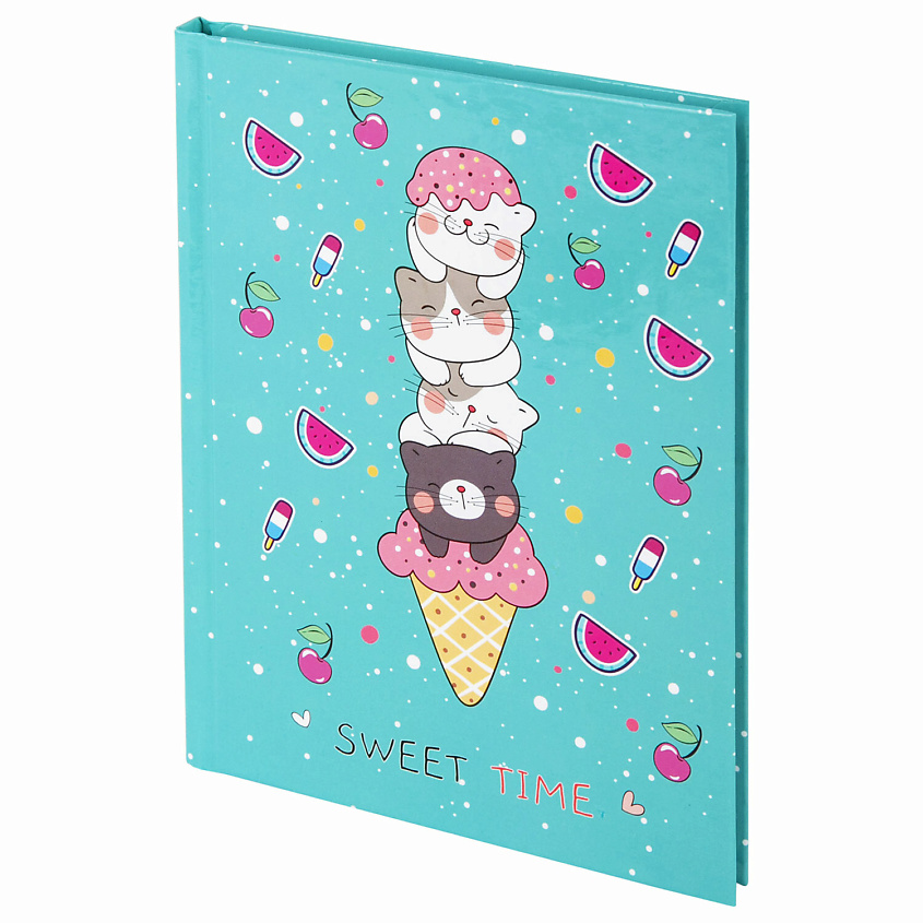 Изображение товара BRAUBERG Блокнот А6, твёрдый, клетка KIDS, Котики, 80 листов