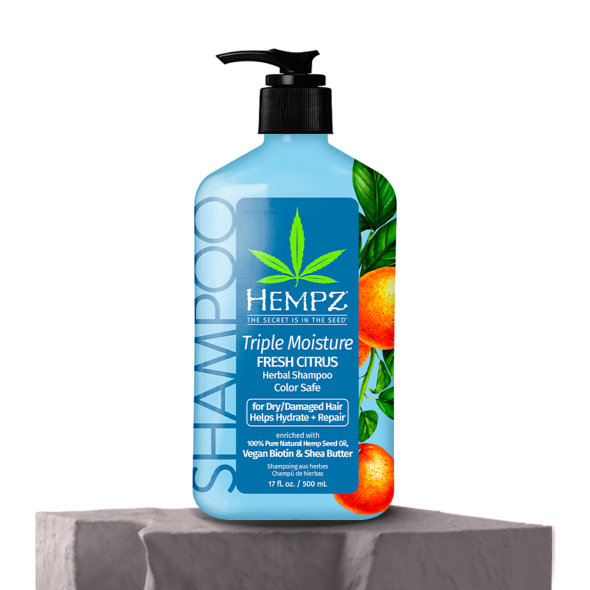 Изображение товара HEMPZ Шампунь Тройное увлажнение / Triple Moisture Daily Herbal Replenishing Shampoo, 500 мл