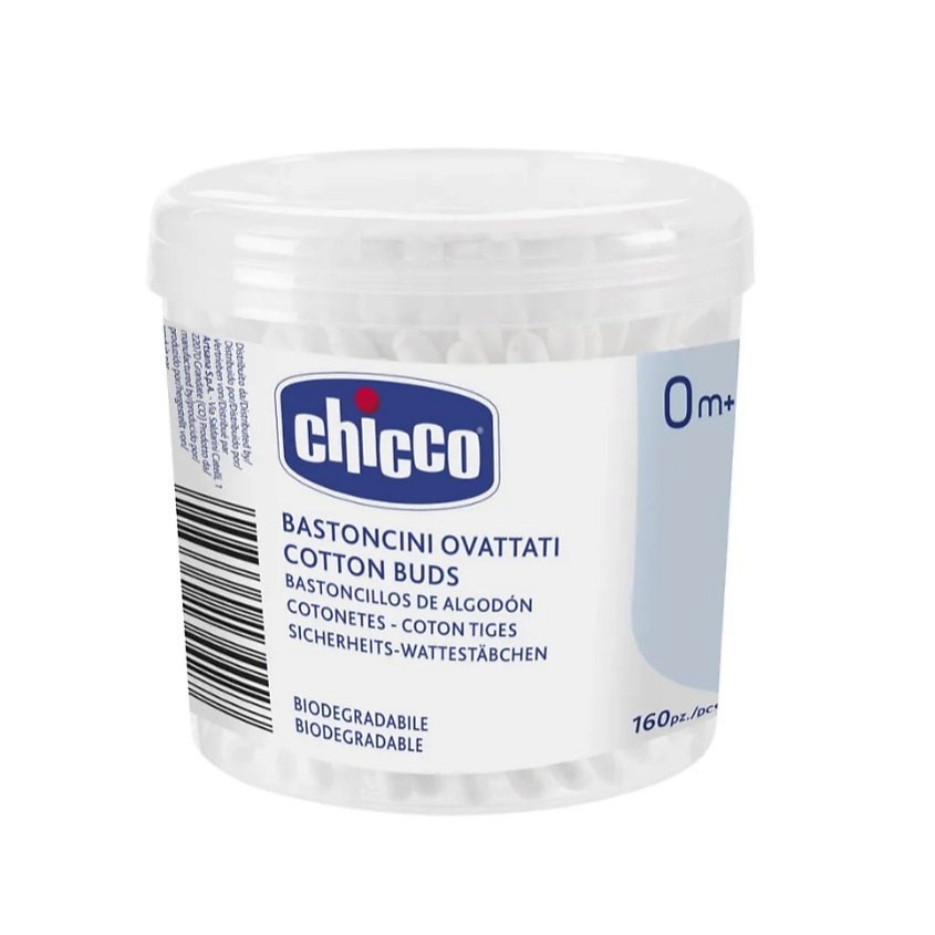 Изображение товара Ватные палочки Chicco без ограничителя 160 шт. для детей и взрослых