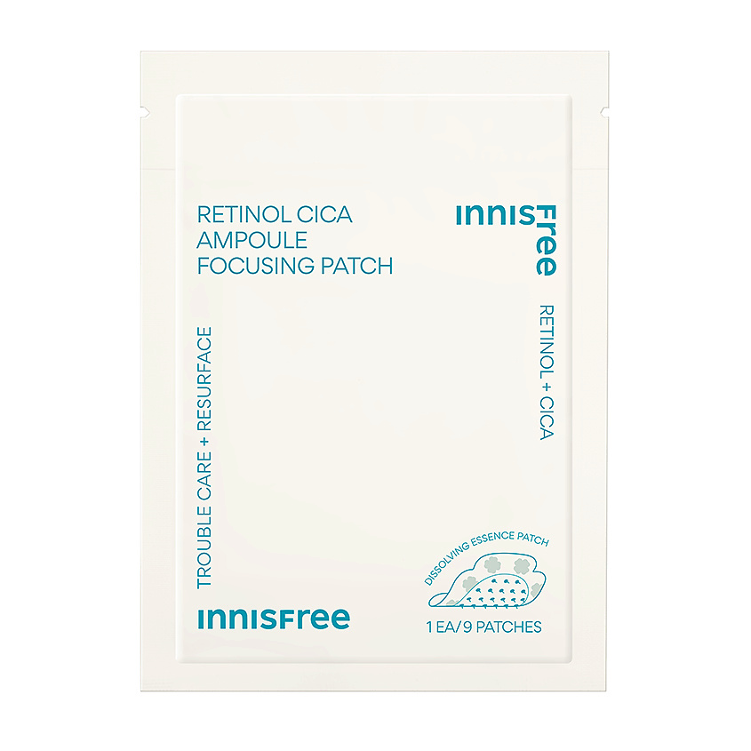 Изображение товара INNISFREE Точечные ампульные патчи от акне с ретинолом и центеллой азиатской Retinol Cica, 9 шт