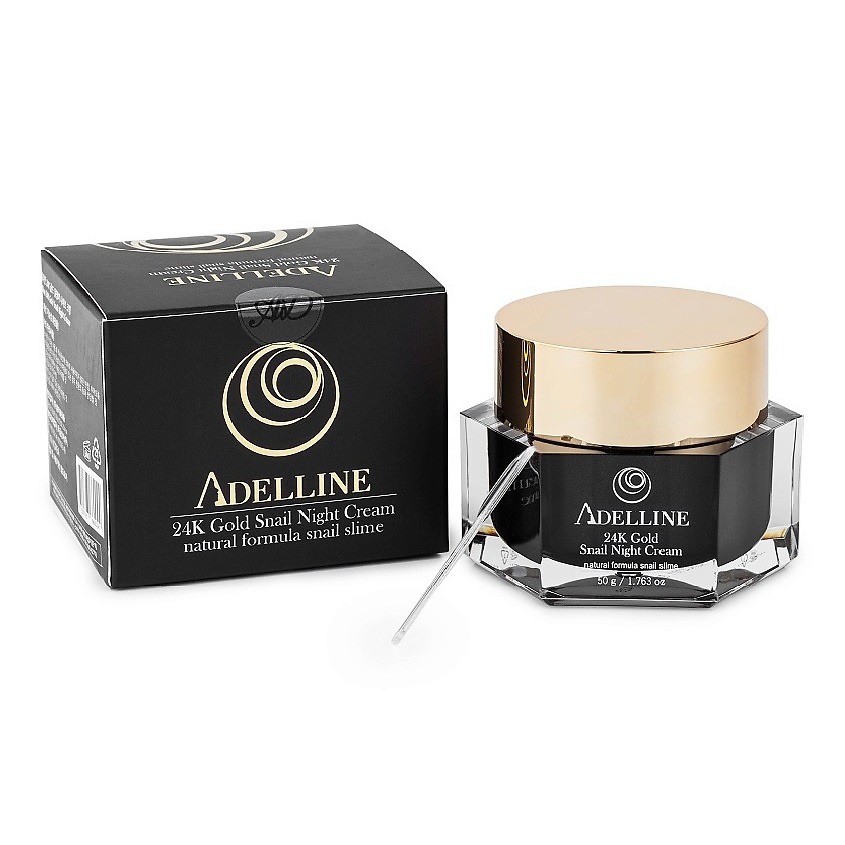 Изображение товара ADELLINE Ночной крем с коллоидным золотом и слизью улитки, 50 мл