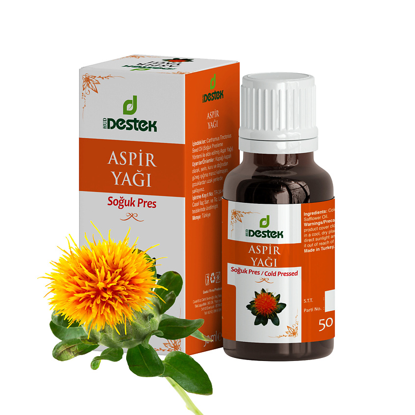 Изображение товара DESTEK Масло сафлоровое для лица, для тела, для волос, для массажа, 50 мл