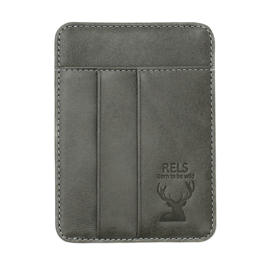 Изображение товара Автокредитница Alfa Wild из натуральной кожи серого цвета Compact и стильный кардхолдер
