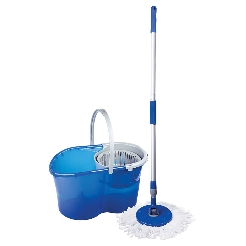 Изображение товара LAIMA Набор для уборки, ведро 14л/5л с отжимом, швабра с круглой насадкой, Синий