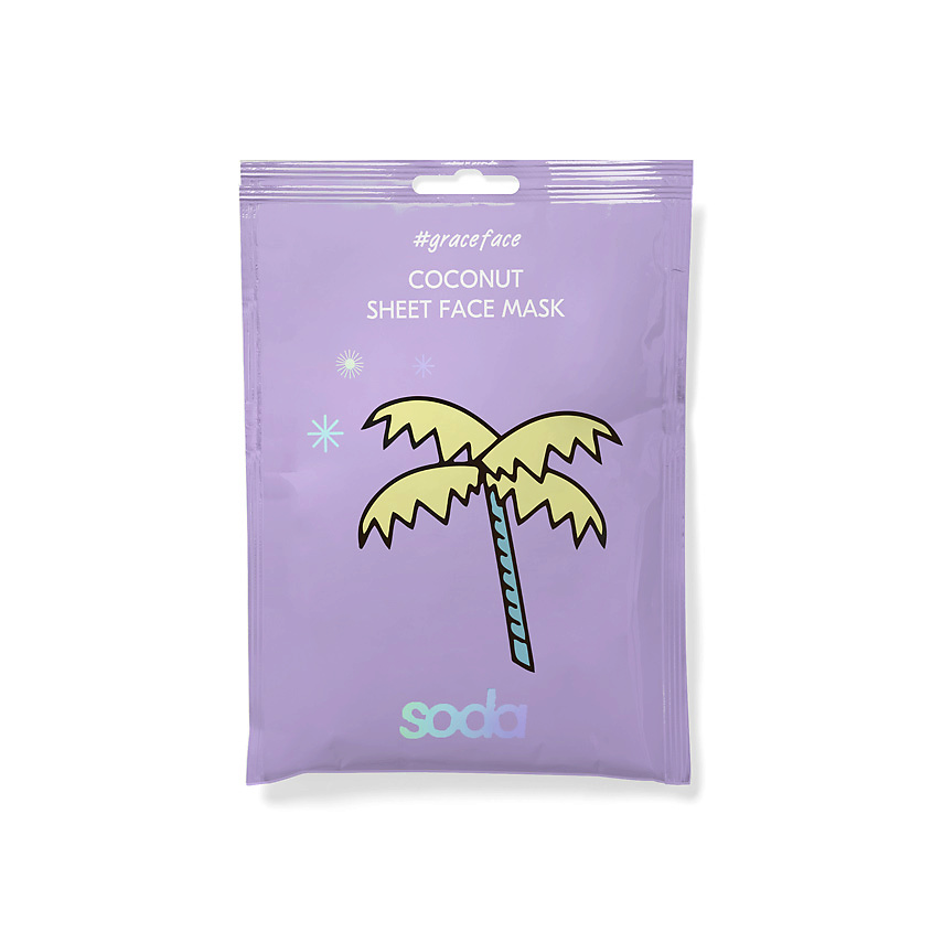 Изображение товара SODA Тканевая маска для лица "кокос" COCONUT SHEET FACE MASK, 1 шт.