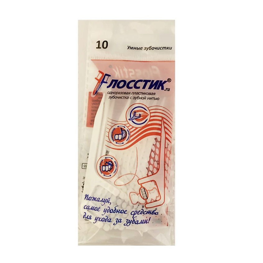 Изображение товара ФЛОССТИК Зубочистка с нитью классическая, 20 шт.