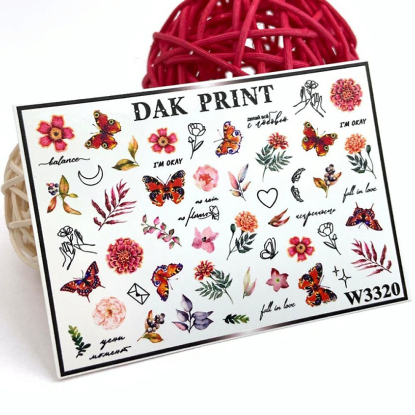 Изображение товара DAK PRINT Слайдер-дизайн для ногтей W3320, цвет: н/о, 1 шт
