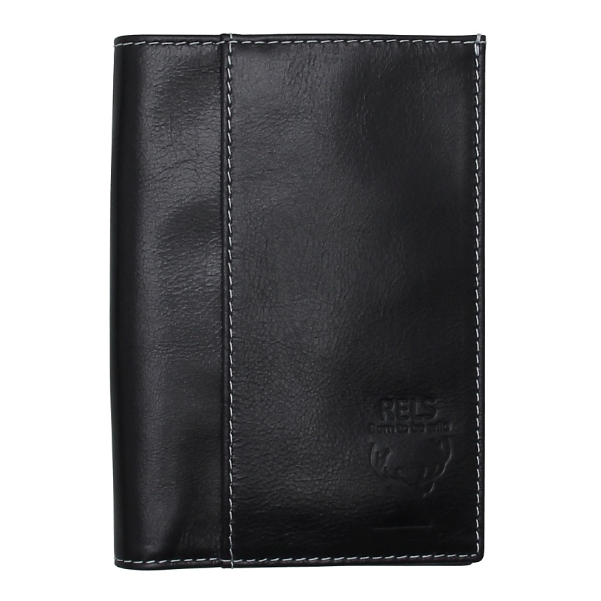 Изображение товара Обложка на паспорт RELS Mall Wild из натуральной кожи черная для женщин