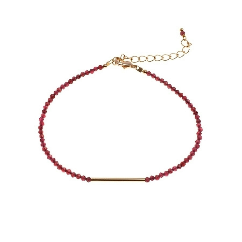 Изображение товара MORZA Браслет из натурального граната, цвет: золотой, размер: 17