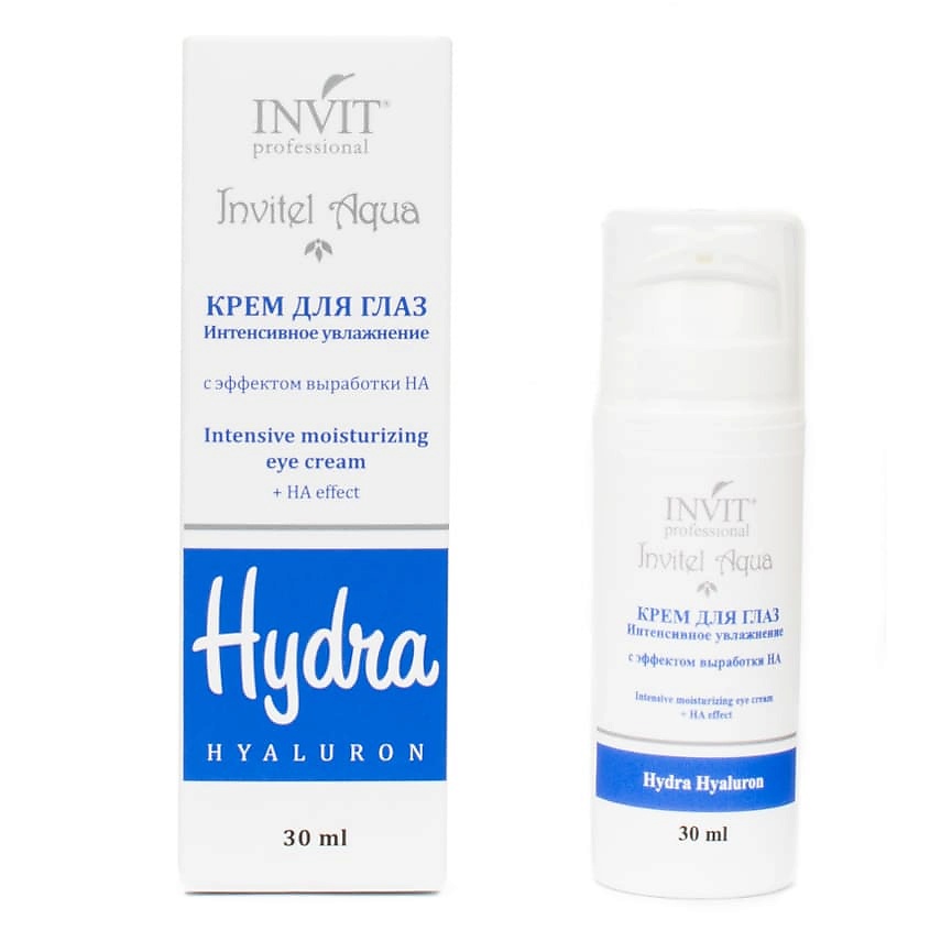 Изображение товара INVIT Крем для глаз с лифинг эффектом Интенсивное увлажнение «Invitel Aqua», 30 мл