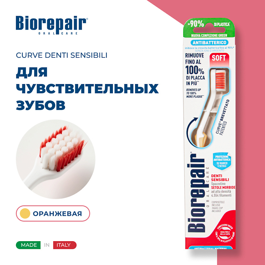 Изображение товара Зубная щетка BIOREPAIR CURVE Denti Sensibili мягкая для чувствительных зубов