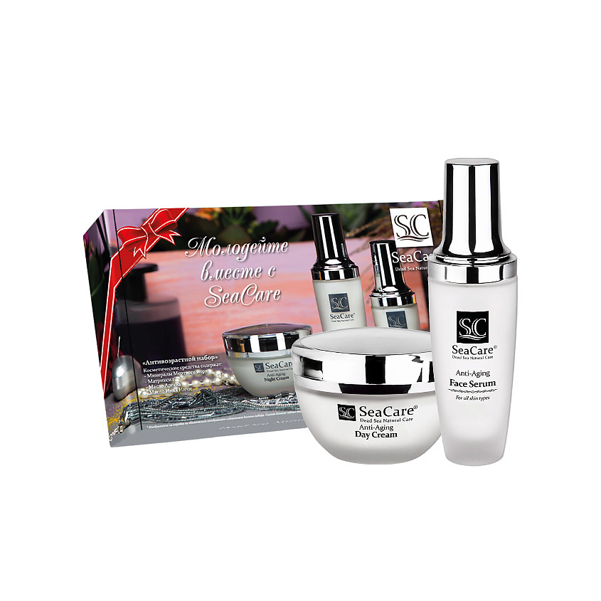 Изображение товара SEACARE Подарочный антивозрастной набор №9, Дневной крем, Сыворотка для лица, 50ML+50ML