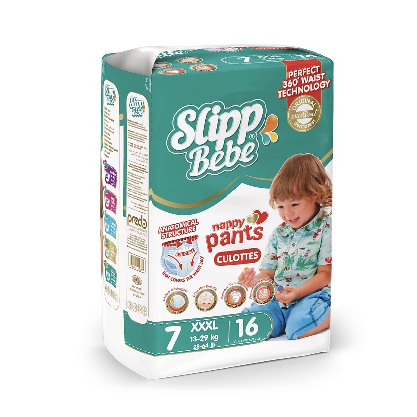 Изображение товара SLIPP BEBE Подгузники-трусики № 7, цвет: Белый, 16 шт