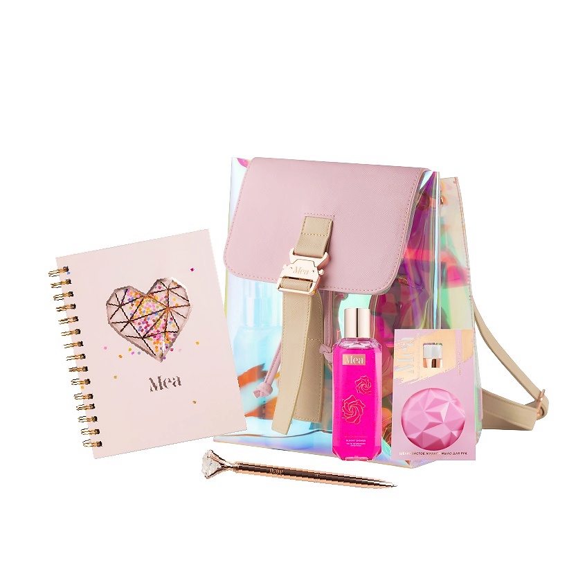 Изображение товара Набор MEA с голографическим рюкзаком Нектар дикой вишни, 5 предметов