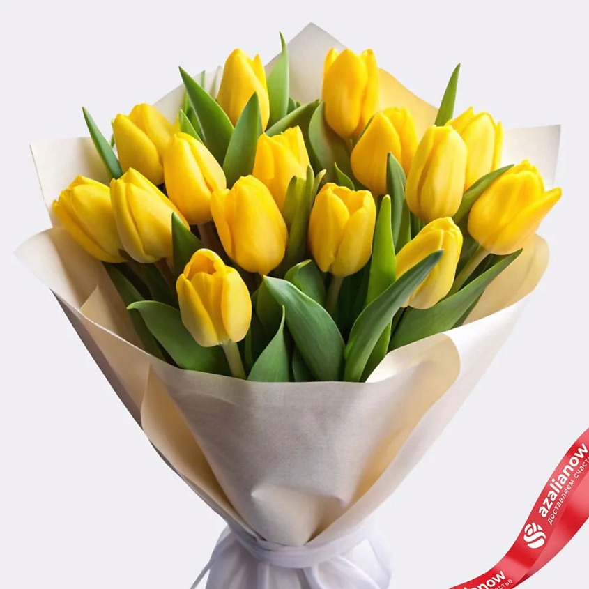 Изображение товара Букет из 17 желтых тюльпанов для подарка и оформления интерьера