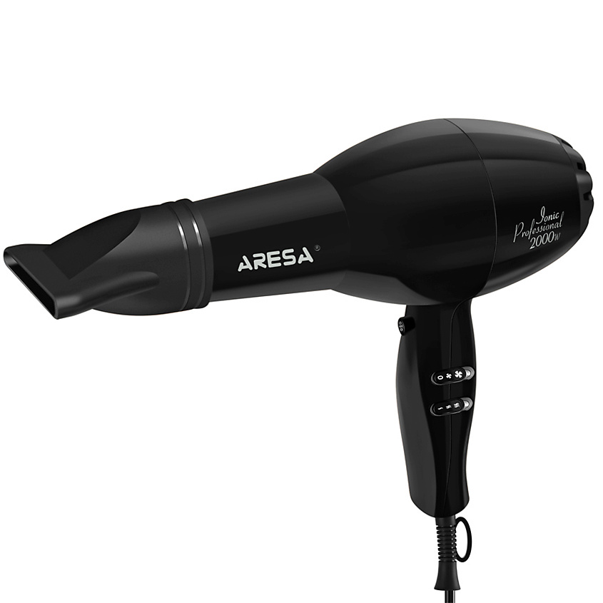 Изображение товара ARESA Фен электрический AR-3219, профессиональный мотор, ионизация, Черный; 1 шт;