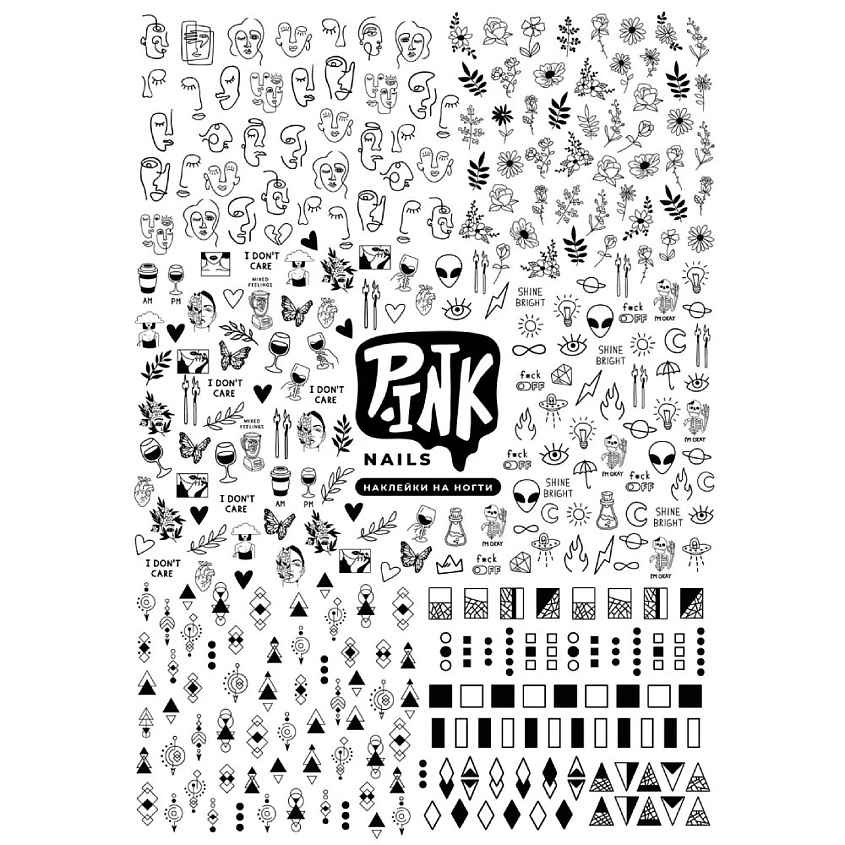 Изображение товара Слайдеры для ногтей P.INK с яркими рисунками 1 шт.