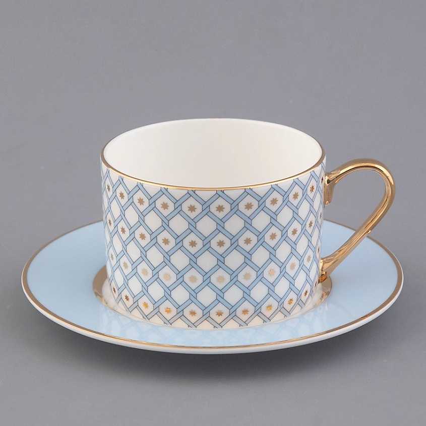 Изображение товара ИМПЕРАТОРСКИЙ ФАРФОРОВЫЙ ЗАВОД Чашка с блюдцем чайная "Азур №1", 1 шт.