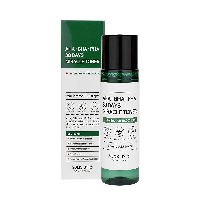 Изображение товара SOME BY MI Тонер для лица очищающий с кислотами AHA-BHA-PHA 30 Days Miracle, 30 мл Изображение товара SOME BY MI Тонер для лица очищающий с кислотами AHA-BHA-PHA 30 Days Miracle, 30 мл