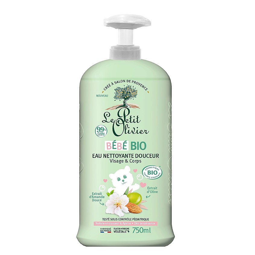 Изображение товара LE PETIT OLIVIER Средство очищающее детское для лица и тела Bébé Bio, 750 мл
