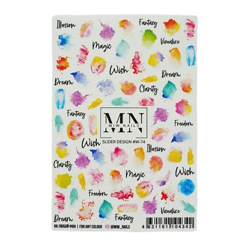 Изображение товара MIW NAILS Слайдер дизайн для ногтей акварель - 1 шт.