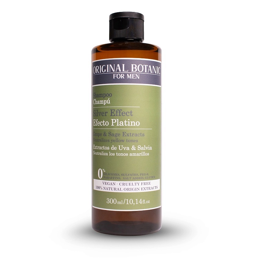 Изображение товара ORIGINAL BOTANIC Шампунь для волос против желтизны Silver Effect Shampoo, 300 мл