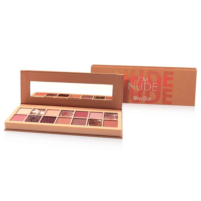 Изображение товара Тени для век I'M NUDE Alvin D'or 14 оттенков стойкие высокопигментированные бежевый