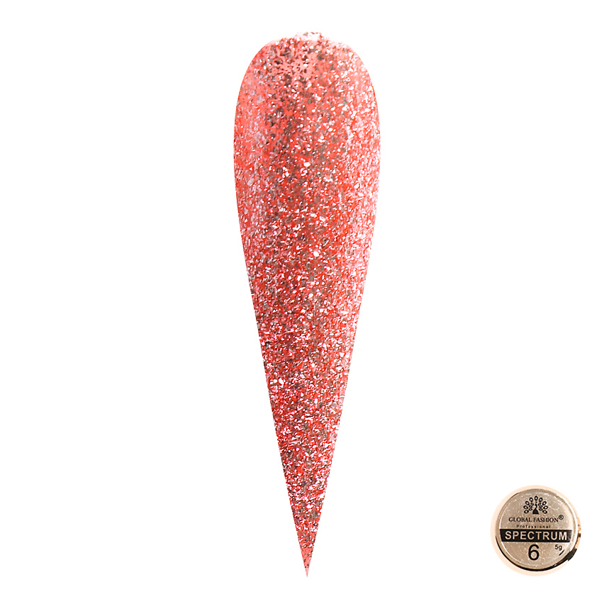 Изображение товара GLOBAL FASHION Гель краска металлическая с хлопьями Spectrum 01, цвет: Черный