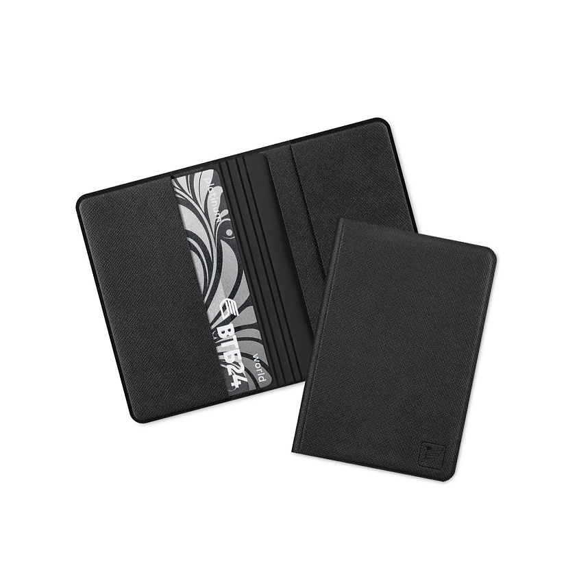 Изображение товара FLEXPOCKET Чехол из экокожи на 4 пластиковые карты с их защитой от списания, цвет: Черный