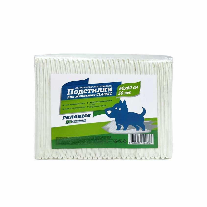 Изображение товара ДОБРОЗВЕРИКИ Пеленки для животных, одноразовые с бумагой тиссью и SAP, 60х40 см., 1 шт.