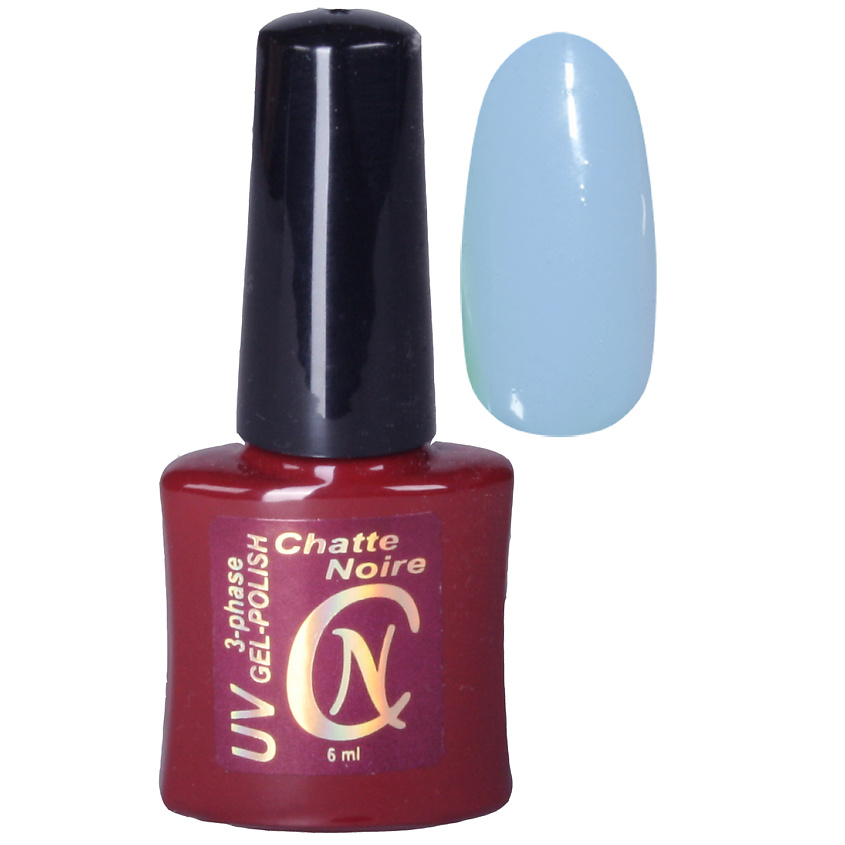 Изображение товара CHATTE NOIRE Гель-лак для ногтей Multy, тон 1035 голубой неон, 6 цвет