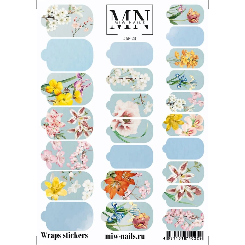 Изображение товара MIW NAILS Плёнка для маникюра цветы, 1 шт.