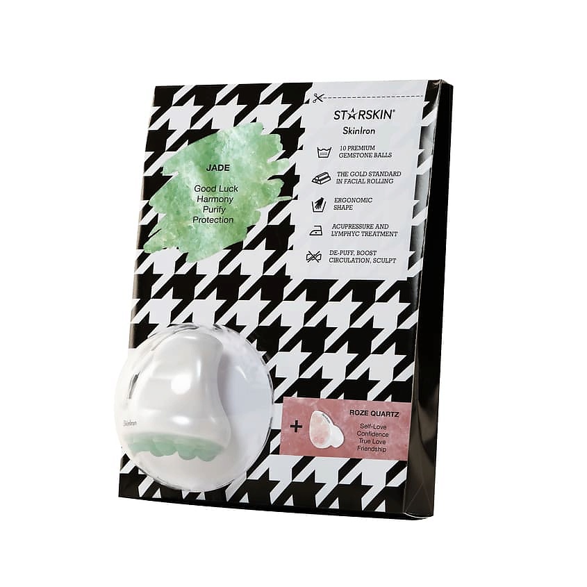 Изображение товара STARSKIN Массажеры для кожи лица из розового кварца и нефрита SkinIron, 2 шт.