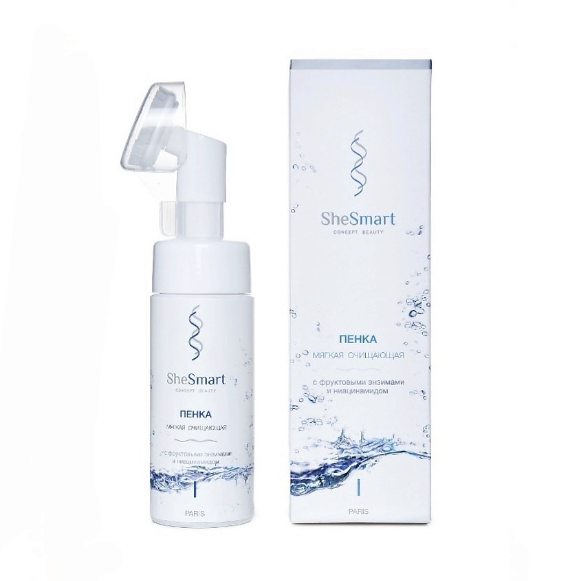Изображение товара SHESMART Мягкая очищающая пенка с фруктовыми энзимами и ниацинамидом, 150 мл