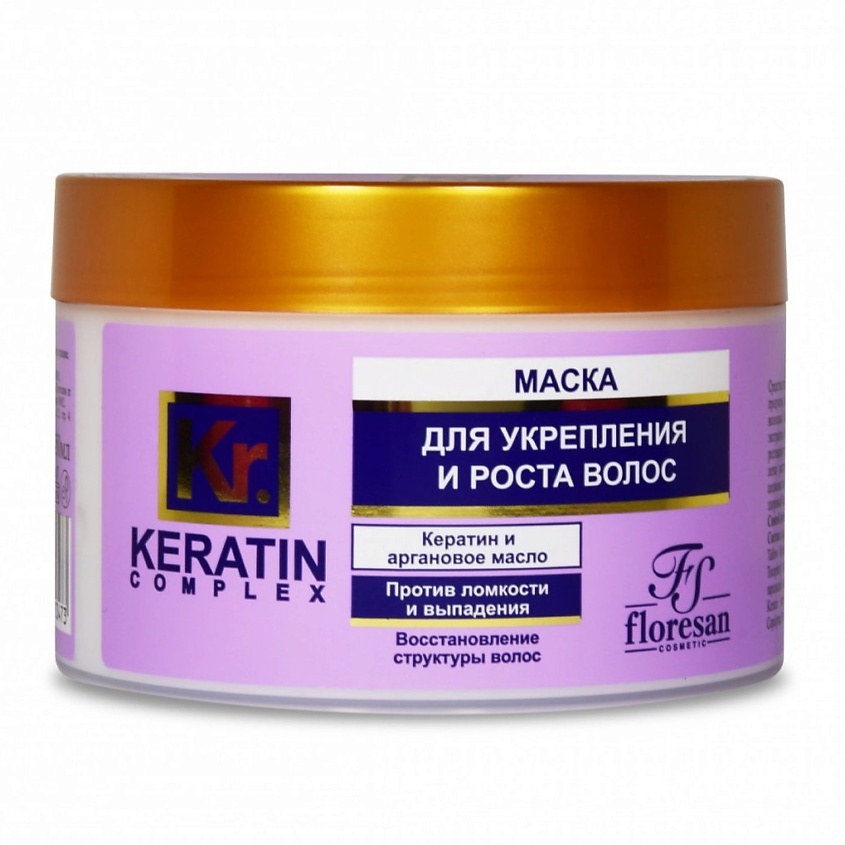 Изображение товара FLORESAN Маска для укрепления и роста волос Кератиновая, 450 мл