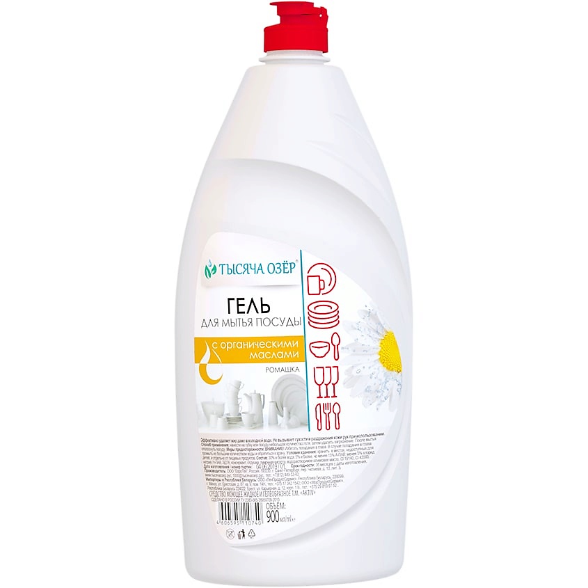 Изображение товара ТЫСЯЧА ОЗЁР Гель для мытья посуды "Ромашка", 900 мл