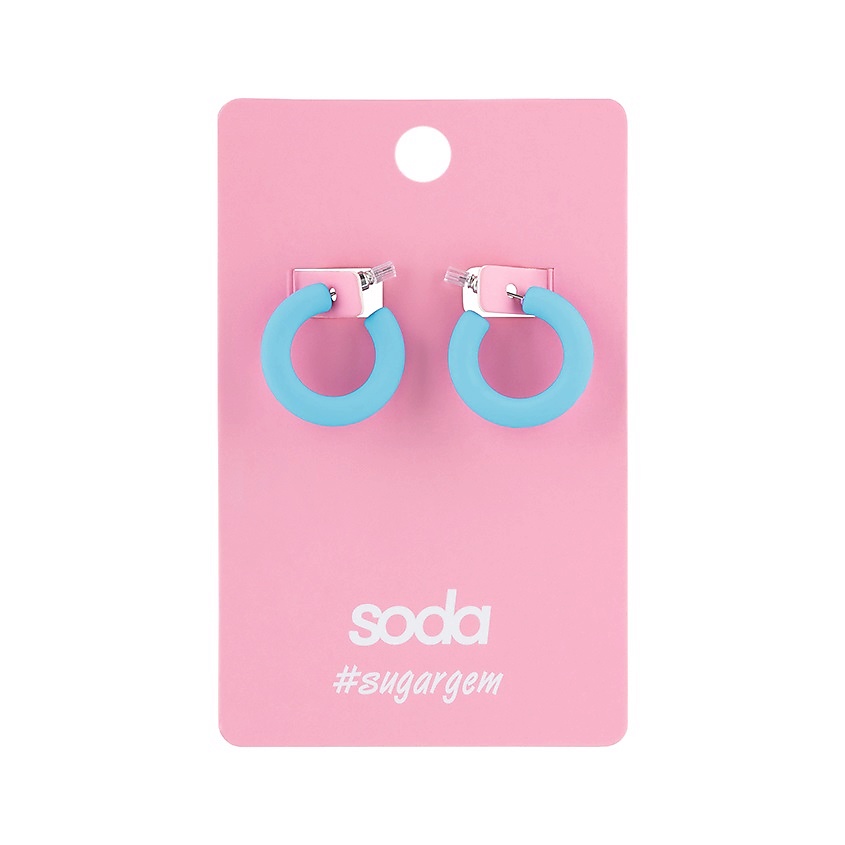 Изображение товара SODA Серьги SMALL BLUE RINGS #sugargem, 1 пара