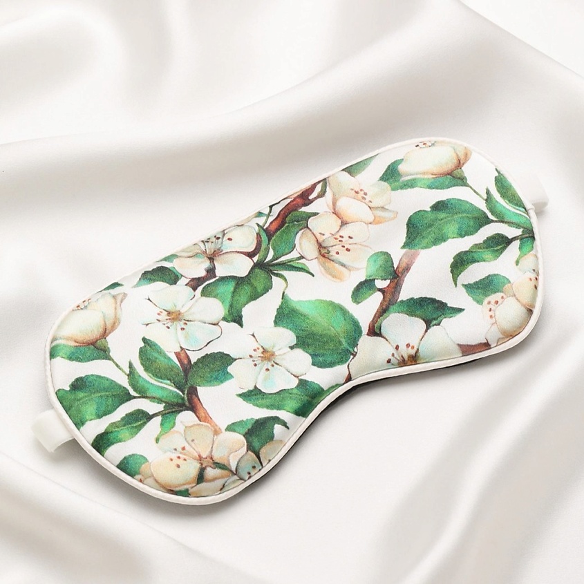 Изображение товара Шелковая маска для сна 8 HORAS of Silk Blossom зеленая натуральный шелк