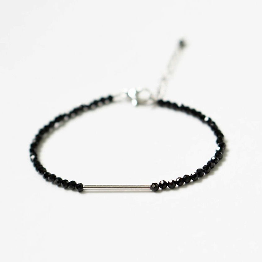 Изображение товара MORZA Браслет из черной шпинели в ювелирной огранке, цвет: Серебряный, размер: 15