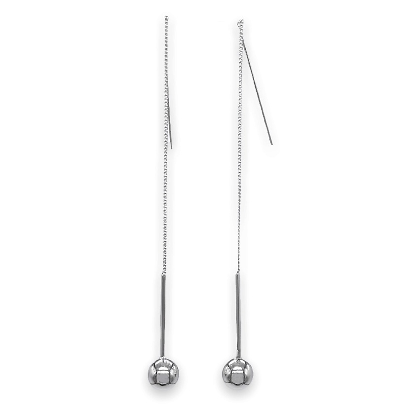 Изображение товара FOROSTINA.K Серьги-протяжки Сфера, цвет: Серебряный