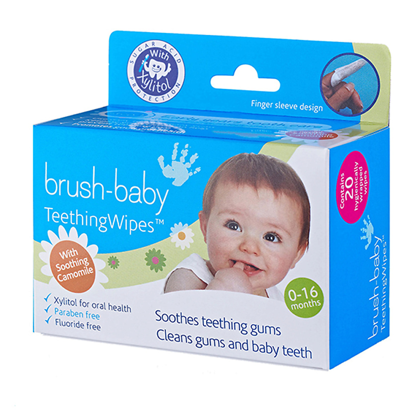 Изображение товара BRUSH-BABY DentalWipes Детские зубные салфетки-напалечники, 20 шт/уп