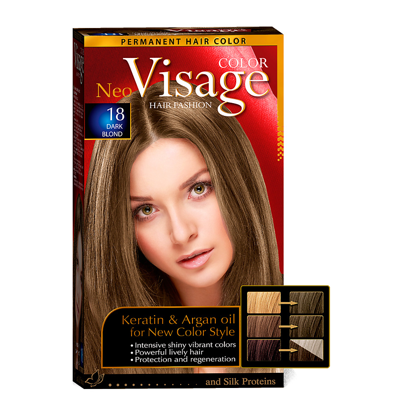 Изображение товара VISAGE COLOR HAIR FASHION Краска для волос тёмно-пепельно русый 12 стойкая крем-краска