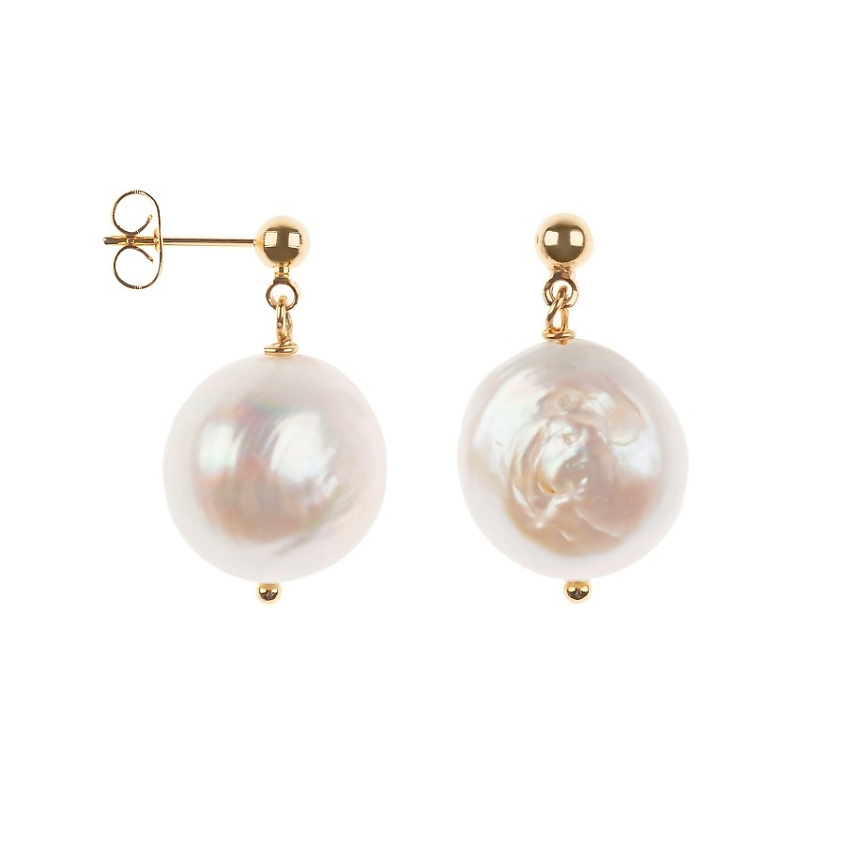 Изображение товара MORZA Серьги с натуральными жемчужинами, золотой