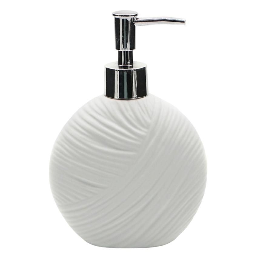 Изображение товара Керамический диспенсер для жидкого мыла Shell белый коллекция Ornament