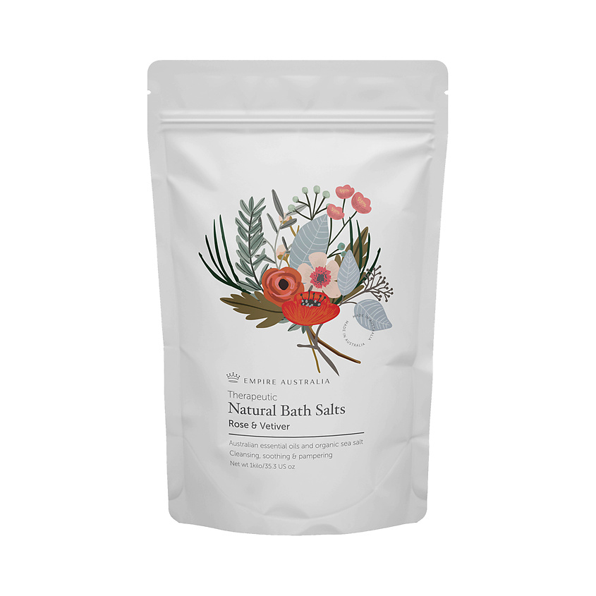 Изображение товара EMPIRE AUSTRALIA Соль для ванны с маслами розы и ветивера Rose And Vetiver Bath Salts, 1 кг