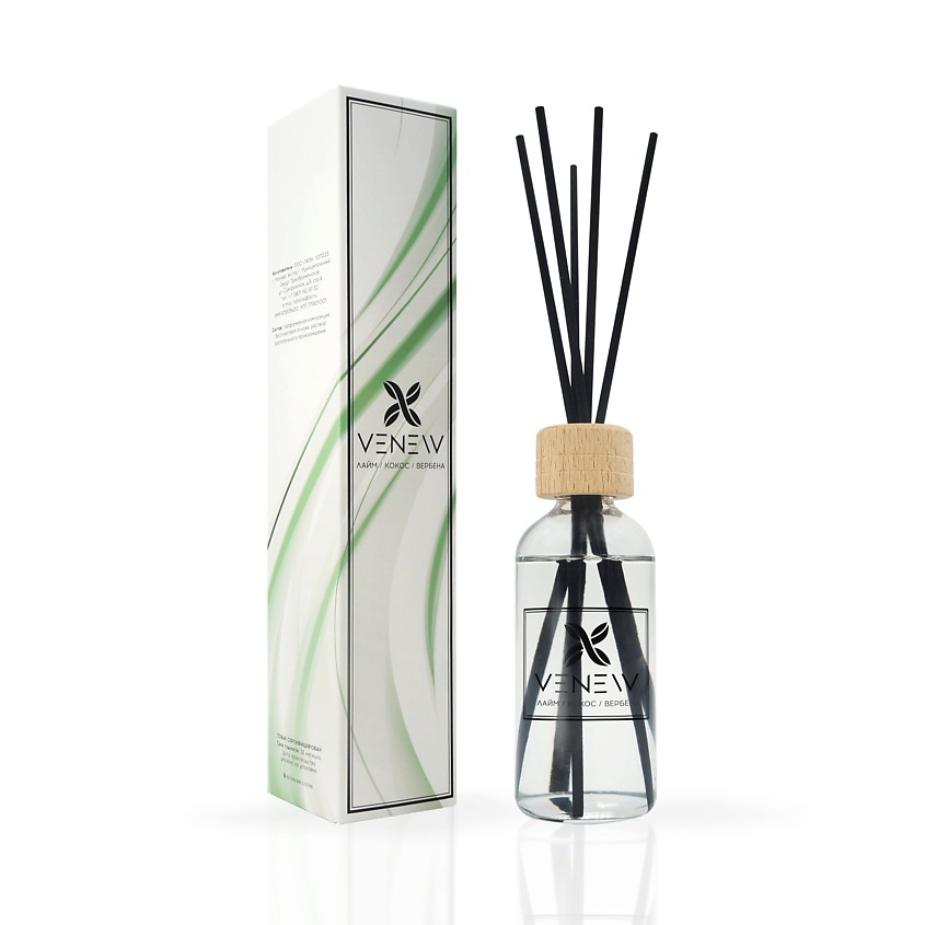 Изображение товара VENEW Диффузор ароматизатор для дома парфюм Лайм Кокос Вербена, 100 мл
